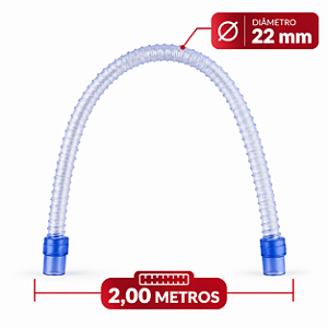 Traqueia para Circuito Respiratório em PVC Atóxico Cristal Adulto - 2 Metros