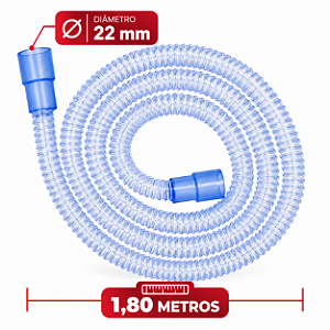 Traqueia para Circuito Respiratório em PVC Atóxico Cristal Adulto - 1,80mts