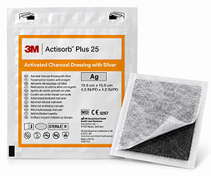 Actisorb Plus 25 Curativo Antimicrobiano com Carvão Ativado e Prata