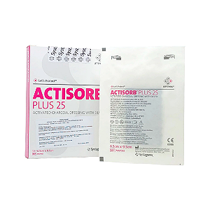 Actisorb Plus 25, Antimicrobiano com Carvão Ativo e Prata, Systagenix - Unidade