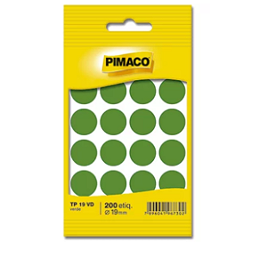 Etiqueta Adesiva Pimaco Redonda Verde 19mm - 200 unidades