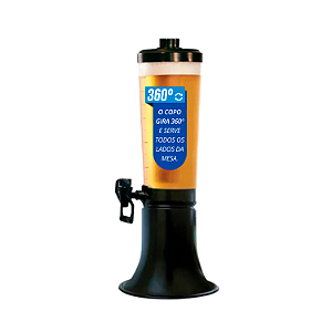 Torre De Chopp Doutor Beer 2,5l Com Copo Giratório 360 Graus Coloridas Com torneira Alavanca