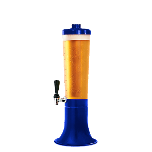 Torre de Chopp na cor Azul 3L Doutor Beer com dois tubos em alumínio