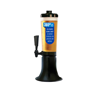 Torre de Chopp Doutor Beer 3L - Copo 360 - Com Torneira Tap Handle Preta