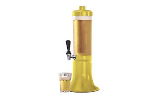 Torre de Chopp Amarelo 2L com dois tubos em alumínio