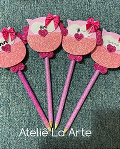 Kit lápis decorado - tema corujas