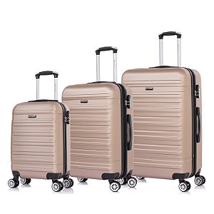 Conjunto Malas Índico Champagne Rígida c/ Expansor (P,M e G)