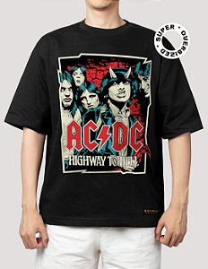 Camiseta Oversized Super AC DC Highway To Hell