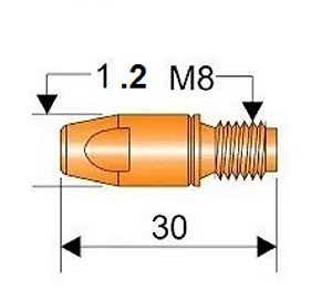 Bico De Contato Para Tocha Mig Mag 1.2 Mm M8