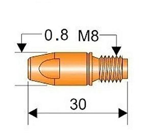 Bico De Contato Para Tocha Mig Mag 0.8 Mm M8