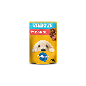Ração Úmida Pedigree Sachê Cães Filhotes Carne ao Molho 100g