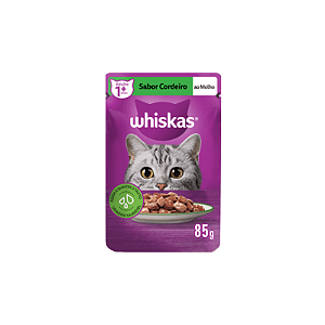Ração Úmida Whiskas Sachê Cordeiro ao Molho Gatos Adultos 85g
