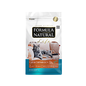 Fórmula Natural Super Premium Life Gatos Castrados 7+ Sabor Frango e Salmão