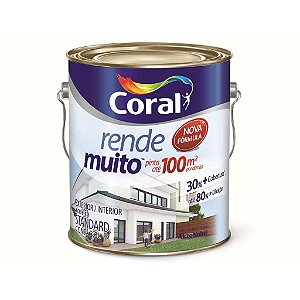 Tinta Acrílica Fosco Rende Muito 3,6L - Branco Gelo - CORAL