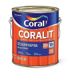 Tinta Esmalte Sintético Coralit Secagem Rápida Brilhante 3,6L - Azul Mar - CORAL