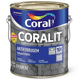 Fundo Coralit Antiferrugem 3,6L - Cinza - CORAL