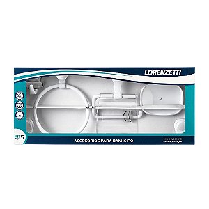 Kit de Acessórios Para Banheiro 2000 F22 5 Peças Branco - 7140006 - LORENZETTI