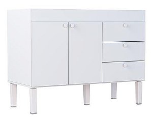 Balcão Gabinete para Cozinha em Mdf Sábia 1,14 Metros Branco - 89764 - COZIMAX