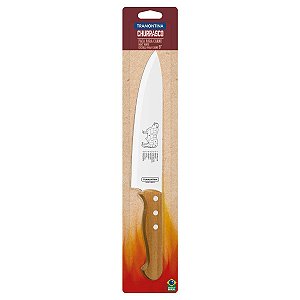 Faca para Carne Churrasco com Lâminas em Aço Inox e Cabo de Madeira Natural 8" - 22938/108 TRAMONTINA