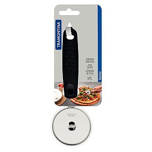 Cortador de Pizza Utilitá em Aço Inox com Cabo de Polipropileno Preto - 25625/100 - TRAMONTINA