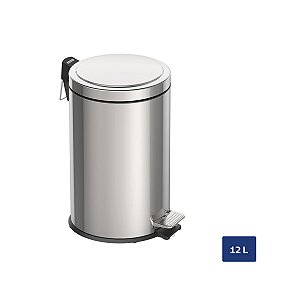 Lixeira Inox com Pedal Tramontina Brasil com Acabamento Polido e Balde Interno Removível 12 Litros - 94538112