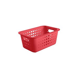 Cesta Organizadora Tamanho M 5 Litros 29x19,5x12,5cm Vermelho - OU