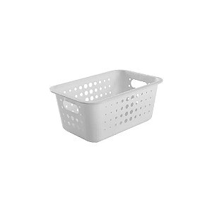 Cesta Organizadora Tamanho M 5 Litros 29x19,5x12,5cm Branco - OU