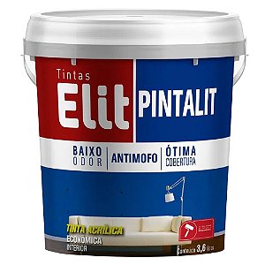 Tinta Acrílica Pintalit Econômica Fosco 3,6L - Branco Neve - ELIT
