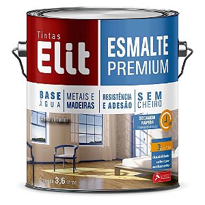 Tinta Esmalte Sintético Brilhante Base Água Premium 3,6L - Branco  - ELIT