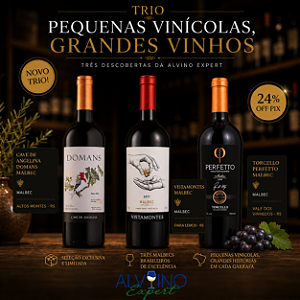 Kit Trio Pequenas Vinícolas, Grandes Vinhos - Malbec Brasileiro