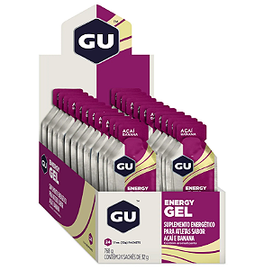 GU ENERGY GEL - SABOR AÇAÍ COM BANANA - CAIXA COM 24 SACHES