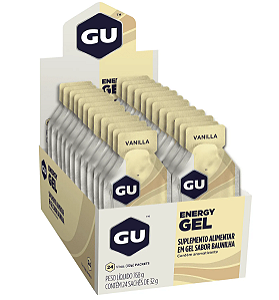 GU ENERGY GEL CAFEÍNA VANILLA - CAIXA COM 24 SACHES