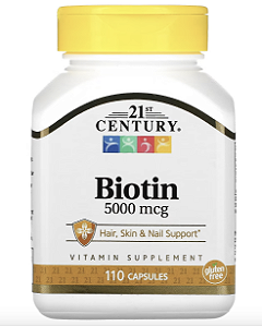 BIOTIN 5000 MCG 110 CAPSULAS - 21ST CENTURY