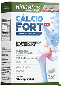 CÁLCIO FORT D3 OSSOS E DENTES 60 COMP. - BIONATUS