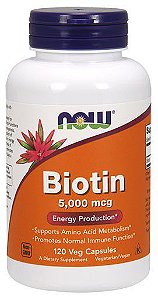 BIOTINA 5.000 MCG 120 CÁPSULAS - NOW FOODS