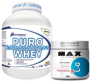 PURO WHEY 2KG + GLUTAMINA 300 GR MAX TITANIUM