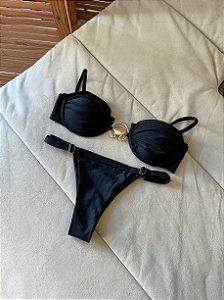 Coquille ajustável c/ detalhe concha preto