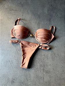 Coquille ajustável c/ detalhe concha rose