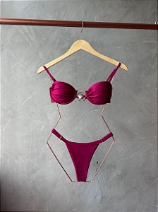 Coquille ajustável c/ detalhe concha vinho