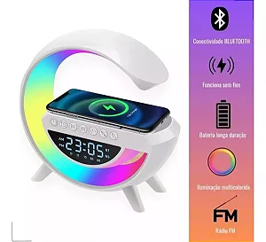 Luminaria G-Speaker Multifuncional Smart Station Led Caixa De Som Relógio