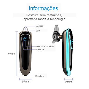 Mini Fone Ouvido Bluetooth Universal para motorista 24h Duração