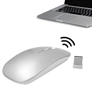 Mouse Sem Fio 2.4GHZ Recarregável USB Ergonômico Wireless Cor:Branco