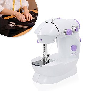 Mini Máquina De Costura Reta Portátil Bivolt Doméstica Compacta