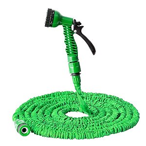Mangueira Jardim Expansível 15 Metros Resistente Jatos D Água Cor:Verde