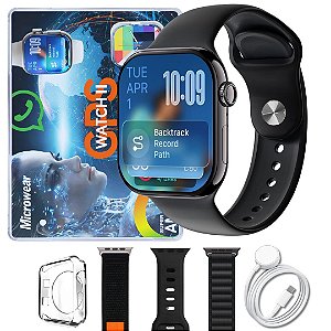Smartwatch Microwear W11G 2GB Série 11 GPS Whatsapp A Prova D'água - Preto
