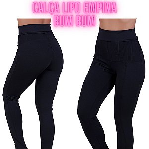 Calça Lipo Sem Fecho Cós Alto - Segura Barriga Max Plint Control Duplo levanta bum bum