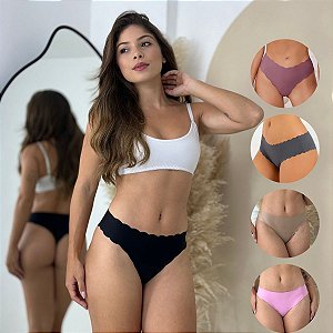 KIT  CALCINHA SURFLY CORTE A LASER NÃO MARCA NA ROUPA