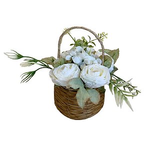 ARRANJO FLORAL DE ROSAS BRANCA FF-0037BR