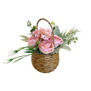 ARRANJO FLORAL DE ROSAS ROSA FF-0037RS