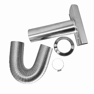 Conjunto Exaustão De 80mm De 1 Metro Com Chapéu